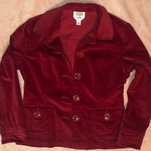 Red Velour Talbots jacket size 10